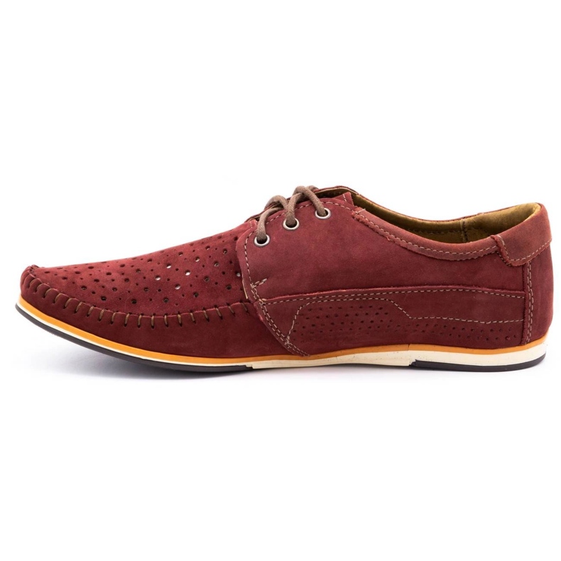 KOMODO Zapatos hombre piel mocasines 875 verano burdeos rojo 1