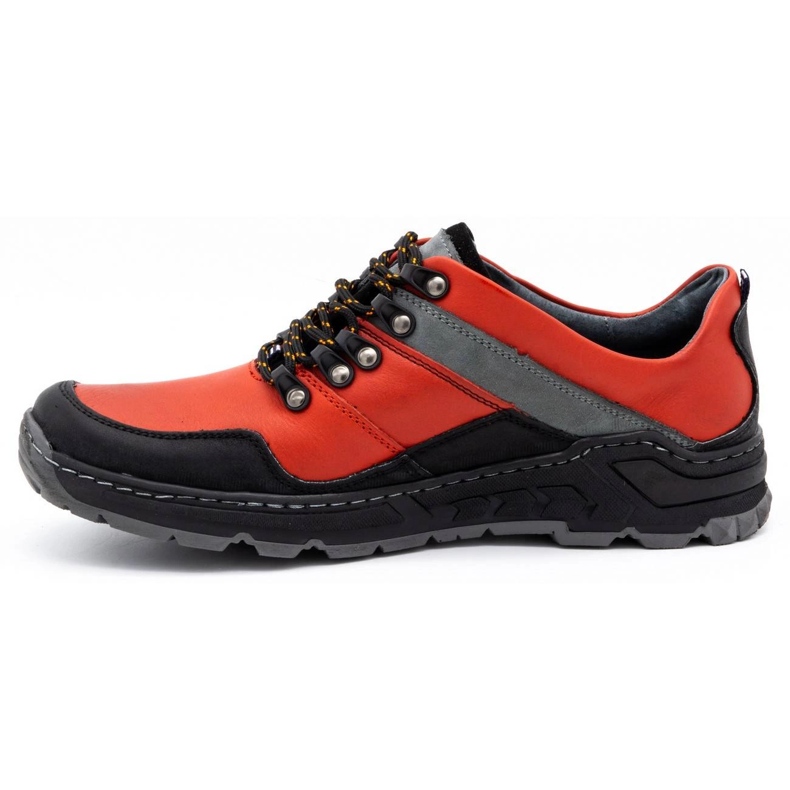 Olivier Zapatos trekking hombre piel 292GT rojo 1