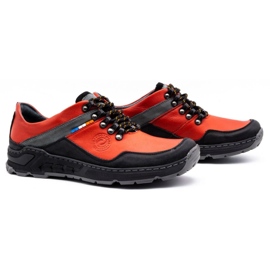 Olivier Zapatos trekking hombre piel 292GT rojo 2