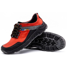 Olivier Zapatos trekking hombre piel 292GT rojo 3