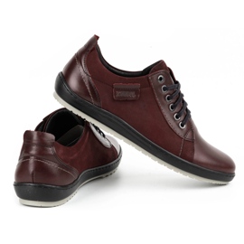 Kampol Zapatos casual hombre piel 61KAM burdeos rojo 4