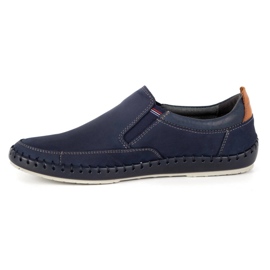 Kampol Mocasines hombre piel perforada 51KAM azul marino 1