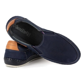 Kampol Mocasines hombre piel perforada 51KAM azul marino 4