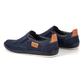 Kampol Mocasines hombre piel perforada 51KAM azul marino 6