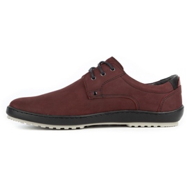 Kampol Zapatos casual hombre piel 24KAM burdeos rojo 1
