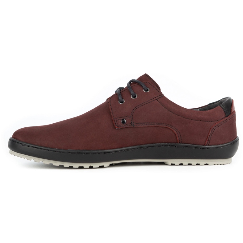 Kampol Zapatos casual hombre piel 24KAM burdeos rojo 1