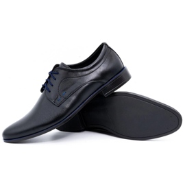 Olivier Zapatos de vestir hombre piel 277 negro con azul 3