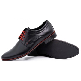 Olivier Zapatos de vestir hombre piel 277 negro con rojo 3