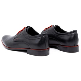 Olivier Zapatos de vestir hombre piel 277 negro con rojo 6