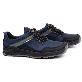 Olivier Zapatos trekking hombre piel 292GT azul marino 2
