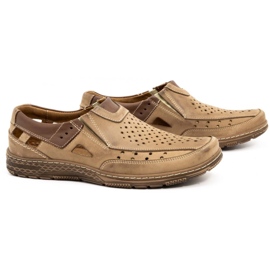 Olivier 893MP mocasines de piel marrón para hombre beige 2