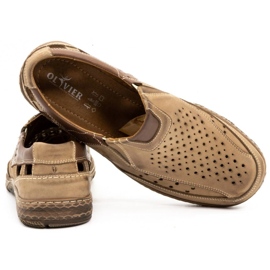 Olivier 893MP mocasines de piel marrón para hombre beige 4