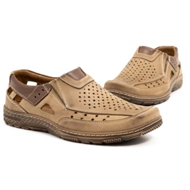 Olivier 893MP mocasines de piel marrón para hombre beige 5