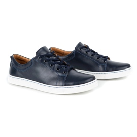 Olivier Zapato casual hombre piel 946MA azul marino 2