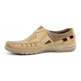 Olivier 893MP Zapatos hombre mocasín piel beige 1