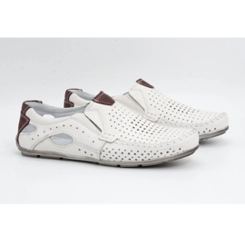 Olivier Mocasines hombre piel blanca 901 zapatos de verano blanco 3