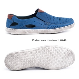 Olivier Zapatos hombre piel mocasines 937MP azul 7