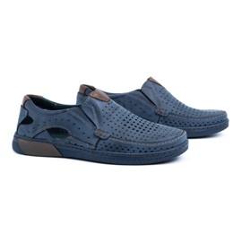 Olivier Zapatos hombre piel mocasines 937MP azul marino 2