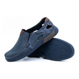 Olivier Zapatos hombre piel mocasines 937MP azul marino 3