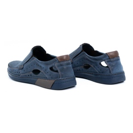 Olivier Zapatos hombre piel mocasines 937MP azul marino 5