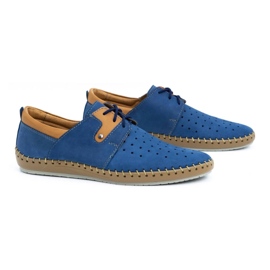 Olivier Zapatos hombre piel verano 744LMA azul 2