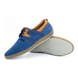 Olivier Zapatos hombre piel verano 744LMA azul 3