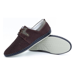 Olivier Zapatos hombre piel verano 744LMA burdeos multicolor 3