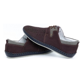 Olivier Zapatos hombre piel verano 744LMA burdeos multicolor 5