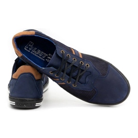 Polbut Zapato casual hombre 1801P nubuck azul marino / camel 4