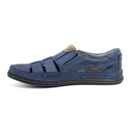 Polbut Zapatos hombre calados 06 para verano azul marino con marrón 1