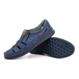 Polbut Zapatos hombre calados 06 para verano azul marino con marrón 3