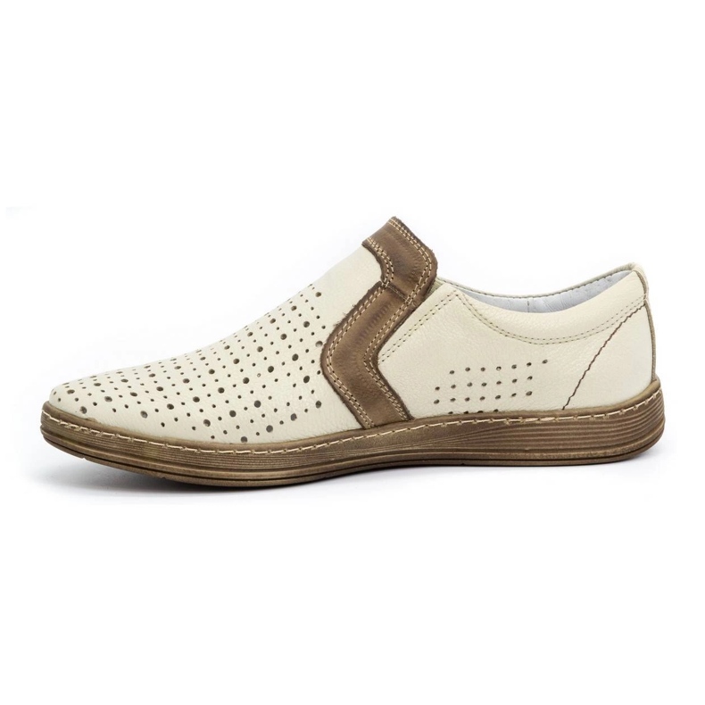 Olivier Zapatos mocasines hombre piel para verano 713MP crudo beige 1
