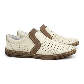 Olivier Zapatos mocasines hombre piel para verano 713MP crudo beige 2