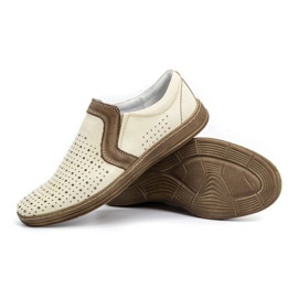 Olivier Zapatos mocasines hombre piel para verano 713MP crudo beige 3