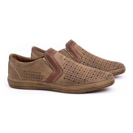 Olivier Zapatos hombre piel para verano 713MP marrón 2