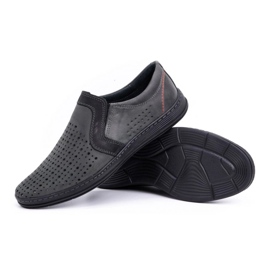 Olivier Zapatos mocasines hombre piel para verano 713MP gris 3