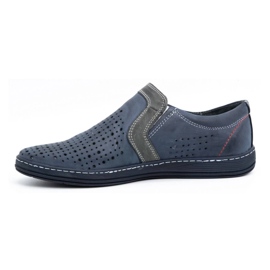 Olivier Zapatos hombre piel para verano 713MP azul marino 1