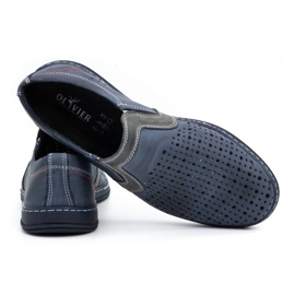 Olivier Zapatos hombre piel para verano 713MP azul marino 4