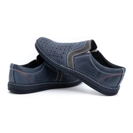 Olivier Zapatos hombre piel para verano 713MP azul marino 5