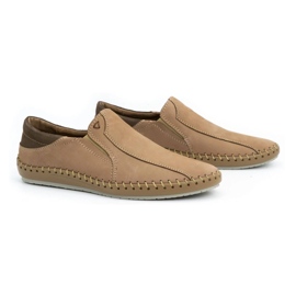 Olivier Zapatos hombre piel mocasines 936MA beige 2
