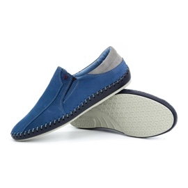 Olivier Zapatos hombre piel mocasines 936MA azul 3