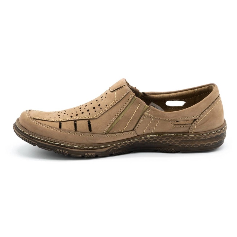 Olivier Mocasines hombre piel para verano 492MA beige 1