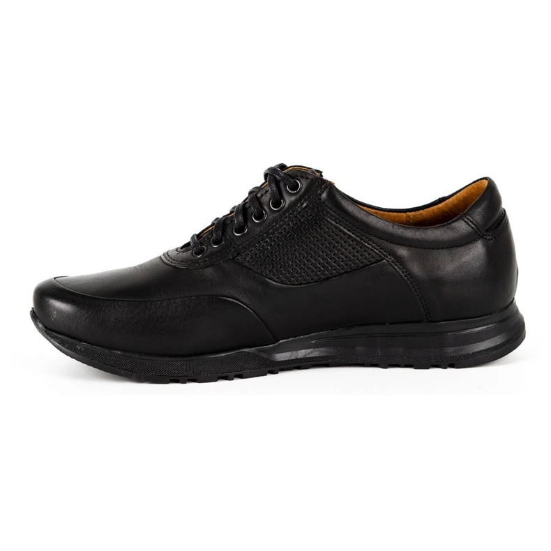 Olivier Zapato casual hombre piel 902KNT grano negro con negro 1