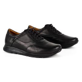 Olivier Zapato casual hombre piel 902KNT grano negro con negro 2