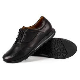 Olivier Zapato casual hombre piel 902KNT grano negro con negro 3