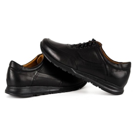 Olivier Zapato casual hombre piel 902KNT grano negro con negro 5