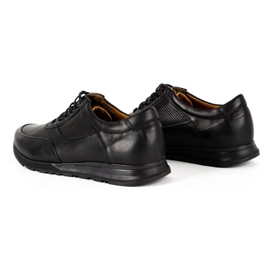 Olivier Zapato casual hombre piel 902KNT grano negro con negro 6