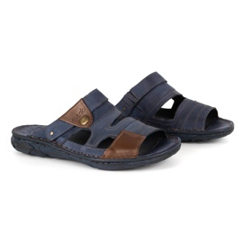Olivier Babuchas hombre piel 460MP azul marino 4