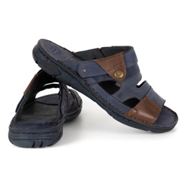 Olivier Babuchas hombre piel 460MP azul marino 6