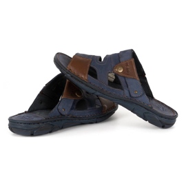 Olivier Babuchas hombre piel 460MP azul marino 7